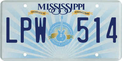 MS license plate LPW514