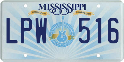 MS license plate LPW516