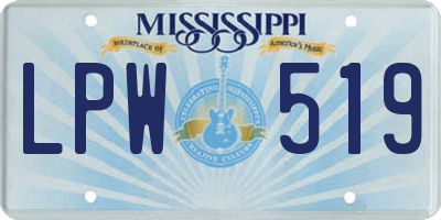 MS license plate LPW519