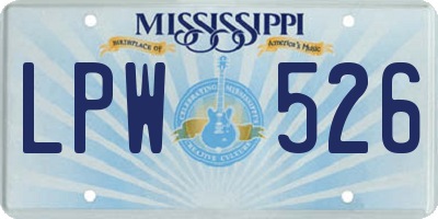 MS license plate LPW526