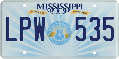 MS license plate LPW535