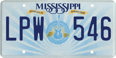 MS license plate LPW546