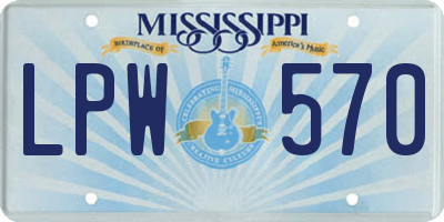 MS license plate LPW570