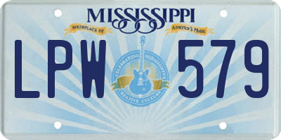 MS license plate LPW579