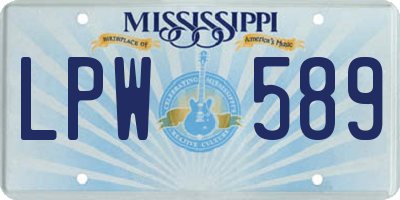 MS license plate LPW589