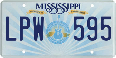MS license plate LPW595