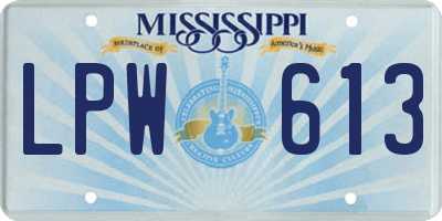 MS license plate LPW613