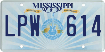 MS license plate LPW614