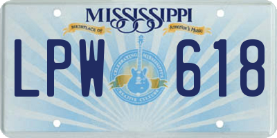 MS license plate LPW618