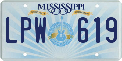MS license plate LPW619