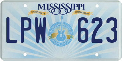 MS license plate LPW623