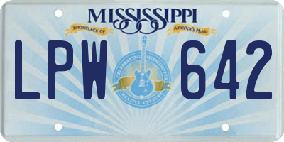 MS license plate LPW642