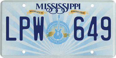 MS license plate LPW649