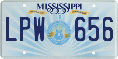 MS license plate LPW656
