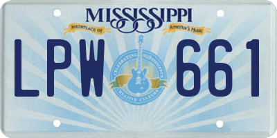 MS license plate LPW661