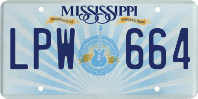 MS license plate LPW664