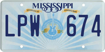 MS license plate LPW674