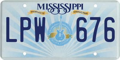 MS license plate LPW676