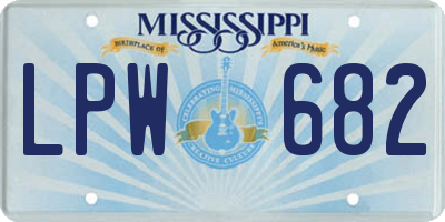 MS license plate LPW682