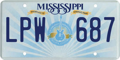 MS license plate LPW687