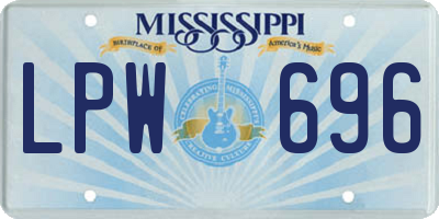 MS license plate LPW696