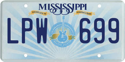 MS license plate LPW699