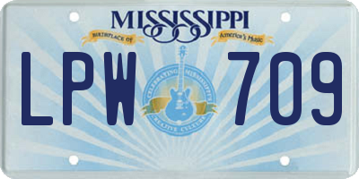 MS license plate LPW709