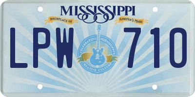 MS license plate LPW710