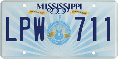 MS license plate LPW711