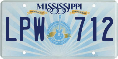 MS license plate LPW712