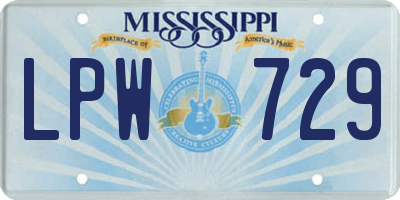 MS license plate LPW729