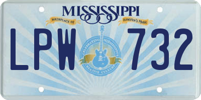MS license plate LPW732