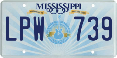 MS license plate LPW739