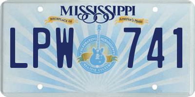MS license plate LPW741