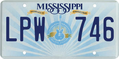 MS license plate LPW746