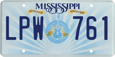 MS license plate LPW761