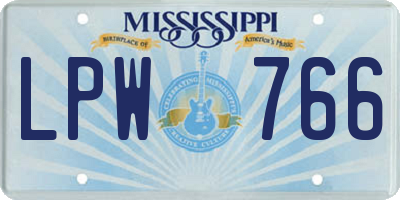 MS license plate LPW766