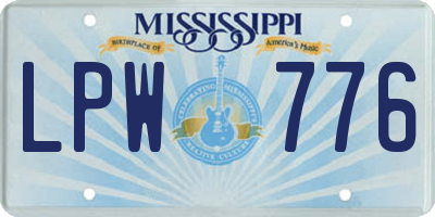 MS license plate LPW776