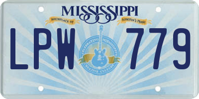 MS license plate LPW779