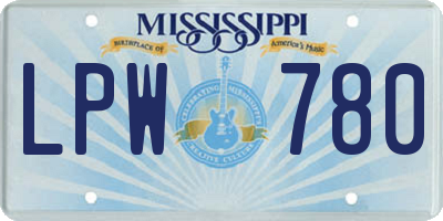 MS license plate LPW780