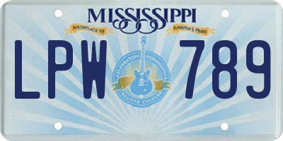 MS license plate LPW789