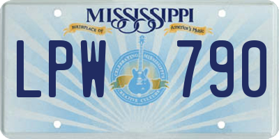 MS license plate LPW790