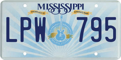 MS license plate LPW795