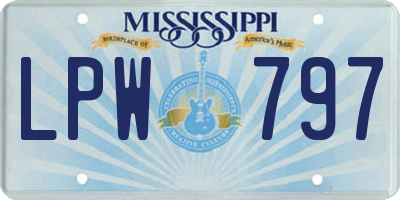 MS license plate LPW797
