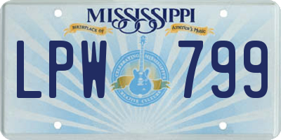 MS license plate LPW799