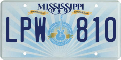 MS license plate LPW810