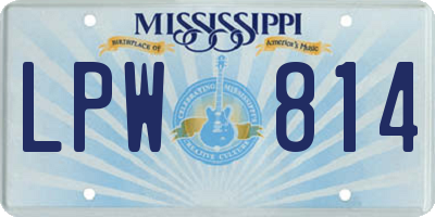 MS license plate LPW814