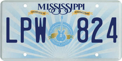 MS license plate LPW824