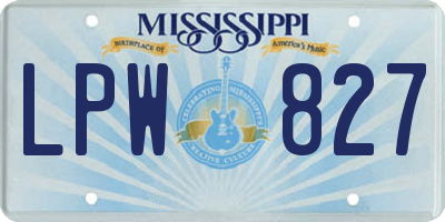 MS license plate LPW827