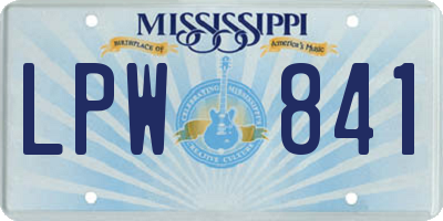 MS license plate LPW841